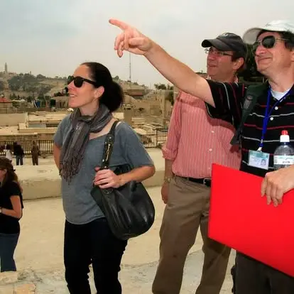 Guiding on the rooftop of the Church of the Holy Sepulcher